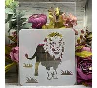 Stencil per dipingere sulle pareti, 20 x 20 cm, motivo: leone, riutilizzabili, per disegnare, dipingere, artigianato, modelli per parete, carta, album di ritagli, decorazioni per la casa