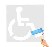 Stencil per disabili, stencil in silicone con simbolo disabili, riutilizzabile, flessibile, pieghevole, per sedia a rotelle, per d'accesso, calcestruzzo e asfalto