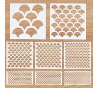 Stencil per forfora di pesce, 8 pezzi, sirene, modellini per il trucco del viso, stampini riutilizzabili per dipingere per donne e ragazze