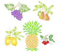 Stencil per frutta, pera, uva, ciliegia, ananas, limone, frutta s