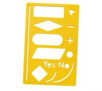 Stencil per grafico flusso, modello da disegno, righello per mappe mentali, diagrammi di processo, organizzazione dell'ufficio, design in plastica robusta, giallo, 56 x 88 mm
