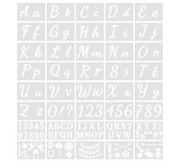 Stencil per Lettere, 40 Pezzi Alfabeto Numeri Stencil, Lettere Grandi e Piccole Stencil, Disegni Modello di Lettera per bambini DIY Forniture Legno Artigianali