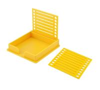 Stencil per Note Adesive, Porta Post con Modello di Disegno a Forma di Riquadro Autoadesivo Organizer Blocco Note per Scrivania Ufficio Casa e Scuola (Giallo)