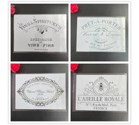 Stencil per pittura, 4 pezzi, formato A4, 29 x 21 cm, stencil riutilizzabili per dipingere su legno, pareti, tessuto, roccia, segno, stencil artistici modello C