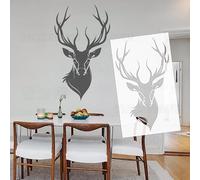 Stencil per pittura a forma di testa di cervo da 84 cm per pareti, grande decorazione per la casa fai da te, riutilizzabile, arte da parete per design in tessuto, artigianato creativo, facile da usare