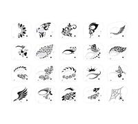 Stencil per pittura del viso per bambini, riutilizzabili, stencil per pittura del viso, 20 pezzi, stencil per pittura per ragazze e - per la maggior parte dei volti, stencil riutilizzabili