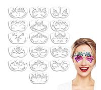 Stencil per pittura facciale, 16 stencil riutilizzabili per dipingere il viso, disegni floreali per adulti e bambini, per Pasqua, Halloween, carnevale, teatro e scuola
