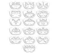 Stencil per pittura facciale, 16 stencil riutilizzabili per dipingere volti | Design Florido per feste pasquali Halloween ed eventi scolastici stencil per pittura facciale - 16 stencil