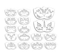 Stencil per pittura facciale, versatili, lavabili | 16 stencil per il viso da dipingere, versatili per Halloween, carnevale, cosplay, feste scolastiche, fate