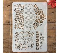 Stencil per pittura, formato A4, 29 x 21 cm, con profumo di ragazza, parole cinesi, riutilizzabili, stencil per dipingere su legno, tela, mobili, pavimenti, forniture artistiche fai da te, stile 3