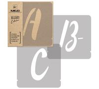 Stencil per Pittura LETTERE & NUMERI 14cm Scrittura Manuale Maiuscola Set42pz