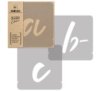 NAKLEO Stencil Alfabeto per Pittura 42 Pezzi Set, 7cm Lettere e Numeri Scrittura Manuale Carattere Piccolo, Stampini Plastica e Riutilizzabile, Fai da te Modello Artigianato, Pareti Muro Legno Tessuto