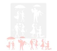 Stencil per pittura | Modello romantico per disegno di coppie, stencil riutilizzabili | per decorazione della casa, pareti, legno, mobili, tessuto, piastrelle, carta, pavimenti, finestre, tela, album