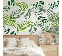Stencil per pittura murale foglia 90 cm x 41 cm grande modello riutilizzabile in plastica per mobili credenza giungla tropicale palma pianta design per Boho Home Decor caratteristica parete tessuto