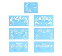 Stencil per pittura per il viso 7 pezzi/set Stencil per pittura per il viso riutilizzabile Modello per pittura del corpo Trucco per il viso Strumenti di progettazione del tatuaggio