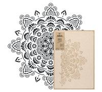 NAKLEO Stencil Mandala per Pittura Diametro 59cm-M, Boho Modello per Pareti Grandi Dimensioni, Plastica e Riutilizzabile Fai Da Te Artigianato, Muro Legno Tessuto Mobili