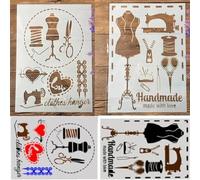 Stencil per pittura su legno, 2 pezzi, formato A4, 29 x 21 cm, con parole francesi, riutilizzabili, stencil per dipingere su parete, accessori per la creazione di biglietti, decorazioni per la casa