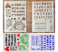 Stencil per pittura su legno, 2 pezzi, formato A4, 29 x 21 cm, con parole francesi, riutilizzabili, stencil per dipingere su parete, accessori per la creazione di biglietti, decorazioni per la casa