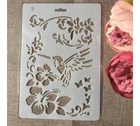Stencil per pittura su legno, 27,5 x 19 cm, motivo rampicante, riutilizzabili, stencil per dipingere su pareti, biglietti, decorazioni per la casa, stile 9