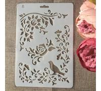 Stencil per pittura su legno, 27,5 x 19 cm, motivo rampicante, riutilizzabili, stencil per dipingere su pareti, biglietti, decorazioni per la casa, stile 8
