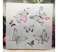 Stencil per pittura su pareti, 30 x 30 cm, motivo: farfalle, riutilizzabili, per disegnare e dipingere, per decorare la casa