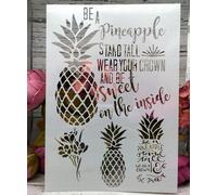 Stencil per pittura su pareti, formato A4, con parole di ananas, riutilizzabili, per disegnare, dipingere, artigianato, modelli per carta da parati, album di ritagli, decorazioni per la casa
