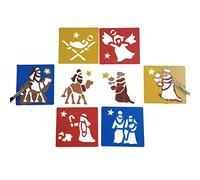 Stencil per presepe di Natale, riutilizzabili, in plastica, per bambini, raffiguranti racconti della Natività, per disegnare, dipingere, spruzzare, progetti artigianali, confezione da 6