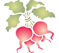 Stencil per ravanello - 11,5 x 12,5 cm - riutilizzabile per frutta e verdura da cucina