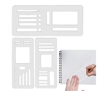 Stencil Per Registrazione - Modello Di Registrazione Per Scrapbooking | Modello Di Album In 3 Pezzi Set Per Giornali Creativi, Amanti Di Espressione, Adulti E Bambini, lesG