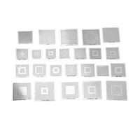 Stencil per Rete di Rilavorazione BGA Reballing da 130 Pezzi, Set di Maglie in Acciaio Inossidabile con Diverse Dimensioni per Laptop, Desktop, Scheda Madre, Ponte Nord-sud,