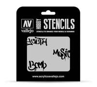 STENCIL STLET004 STREET ART 2 ACCESSORI PER MODELLISMO VALLEJO VALLEJO