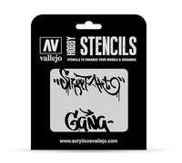 STENCIL STLET004 STREET ART 2 ACCESSORI PER MODELLISMO VALLEJO VALLEJO