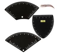 Stencil per sopracciglia per modellare 3 pezzi di righello per sopracciglia in metallo e strumento di mappatura con scala di misurazione per simmetriche perfette Forme di arco a ventagli