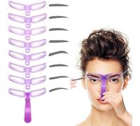 Stencil per sopracciglia per principianti, kit di 8 stili con pennello per sopracciglia e rasoio per sopracciglia, stencil riutilizzabili per sopracciglia fai da te