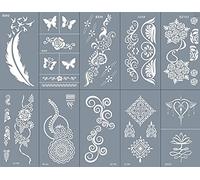Stencil per tatuaggi in rete, riutilizzabili, 10 fogli