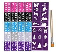 Stencil per Tatuaggi Temporanei 22 Fogli Stencil Tattoo Bambini con 2 Penne per il Trucco per Ragazzi Ragazze Feste Compleanno Regali