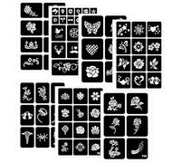 Stencil per Tatuaggi Temporanei, 7 Fogli Tattoo Tatuaggi, 73 Modelli di Stencil Scintillanti per Tatuaggi con Fiori e Farfalle, per Tatuaggi Temporanei per Ragazza, Bambina, Trucco per Corpo