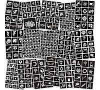 Stencil per tatuaggi temporanei per donne ragazze e bambini, 350 pezzi Henné Tattoo Stencil Kit, Temporary Indian Arabian Glitter Airbrush Tattoo Stenccils for Face Body Paint DIY