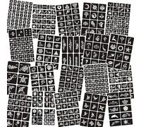 Stencil per tatuaggi temporanei per donne ragazze e bambini, 510 pezzi Henné Tattoo Stencil Kit, Temporary Indian Arabian Glitter Airbrush Tattoo Stenccils for Face Body Paint DIY