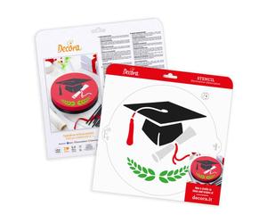 Stencil per torte Cappello di Laurea Ø25 cm Decora