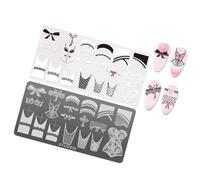 Stencil per unghie Stampino Fiori Unghie Modelli di Stampaggio Francese Stampaggio Piastre Stencil Art Stencil Per Salon Art Stamp Strumento Piatti Francesi Fiori Manicure Immagini Stencil