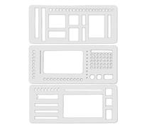 Stencil planner flessibili - Modelli di disegno, stencil album | Set da 3 pezzi per marcatori di giornali per evidenziatori per gel matite per i pianificatori dei giornalisti per adulti creativi scrap