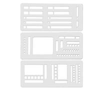 Stencil Planner Set di 3 per riviste, scrapbook e pianificatori - modelli PP flessibili per bambini, adolescenti e adulti, disegno, scarabocchi, lettere, arte fai -da -te creative e rifornimenti di ri