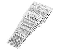 Stencil Reballing BGA da 33 pezzi, kit mesh modello universale in acciaio, acciaio inossidabile 304 di alta qualità con set di calore diretto, 5 dimensioni per riparazione chip