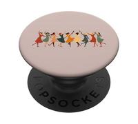 Stencil ritagliato a forma di nove donne che ballano, stile retrò 5 PopSockets PopGrip Adesivo