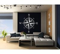 Stencil riutilizzabile con bussola di navigazione rosa dei venti, formato A3, A4, A5, mandala da viaggio / COMPASS2 (riutilizzabile in mylar, 140 x 140 cm)