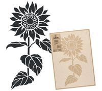 NAKLEO Stencil di Fiori per Pittura 43x64cm, Girasole Foglia Natura Modello per Pareti Grandi Dimensioni, Plastica e Riutilizzabile Fai Da Te Artigianato Decorazioni Casa, Muro Legno Tessuto Mobili