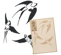 NAKLEO Stencil per Pittura 43x64cm, Rondini Contorno Natura Modello per Pareti Grandi Dimensioni, Plastica e Riutilizzabile Fai Da Te Artigianato Decorazioni Casa, Muro Legno Tessuto Mobili