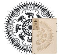 NAKLEO Stencil Mandala per Pittura Diametro 59cm-M, Elefante Simbolo Modello per Pareti Grandi Dimensioni, Plastica e Riutilizzabile Fai Da Te Artigianato, Muro Legno Tessuto Mobili