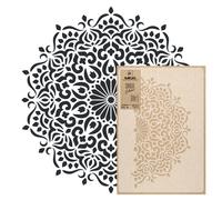 NAKLEO Stencil Mandala per Pittura Diametro 59cm-M, Cerchio Geometrico Orientale Modello per Pareti Grandi Dimensioni, Plastica e Riutilizzabile Fai Da Te Artigianato, Muro Legno Tessuto Mobili